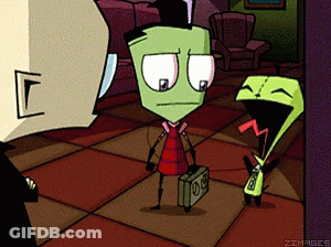 A Cartoon Of A Man Holding A Briefcase With The Word Zimges At The Bottom Right GIF