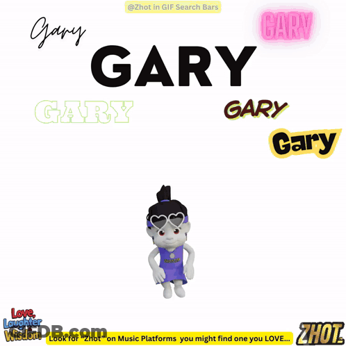 A Cartoon Of A Man Holding A Broken Heart With The Name Gary Written On It GIF