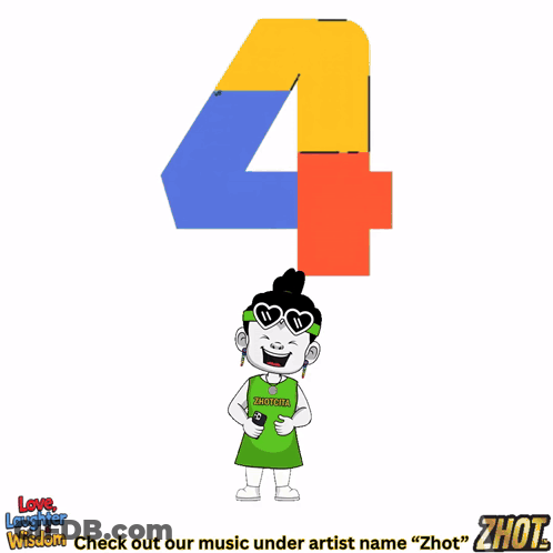 A Cartoon Of A Man Holding A Broken Heart With The Number 4 In The Background GIF