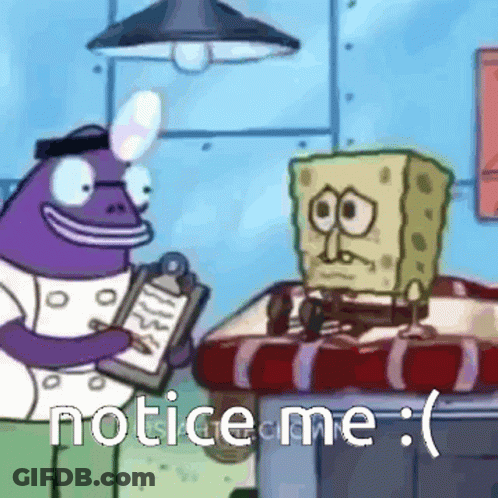 A Cartoon Of A Man Holding A Clipboard Next To A Sad Spongebob . GIF