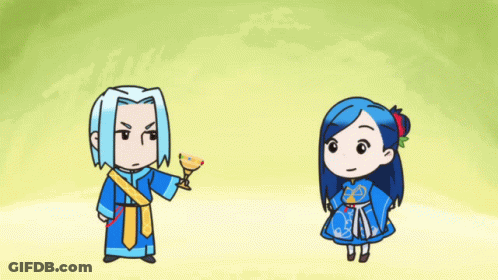 A Cartoon Of A Man Holding A Cup And A Woman Screaming GIF
