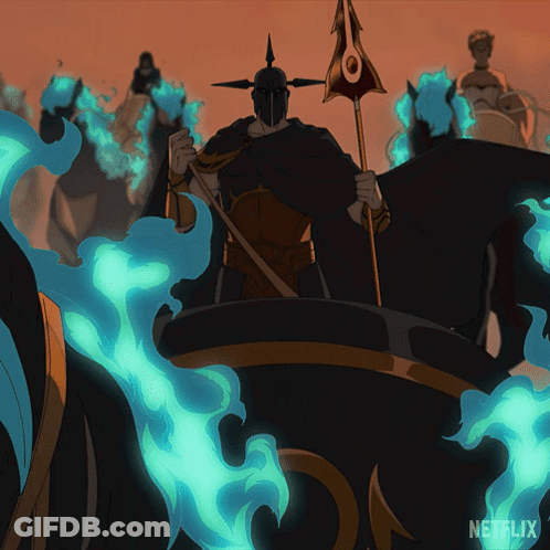 A Cartoon Of A Man Holding A Flag With Netflix Written On The Bottom Right GIF