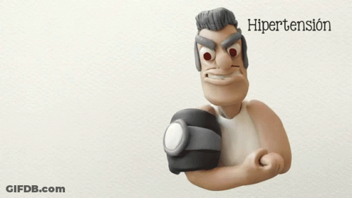 A Cartoon Of A Man Holding A Flashlight With The Word Hypertension Underneath Him GIF