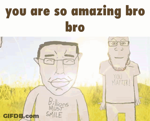 A Cartoon Of A Man Holding A Large Red Heart With The Words You Are So Amazing Bro Bro GIF