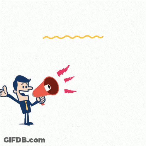 A Cartoon Of A Man Holding A Megaphone Says Virtual Internship Program For Hr Interns GIF