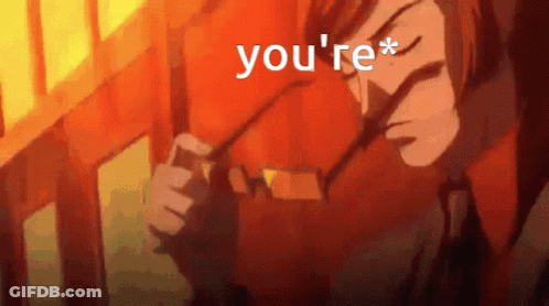 A Cartoon Of A Man Holding A Pair Of Glasses With The Words " You 'Re * " Above Him GIF