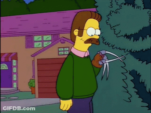 A Cartoon Of A Man Holding A Pair Of Scissors GIF