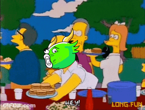 A Cartoon Of A Man Holding A Plate Of Pancakes That Says Hey On It GIF
