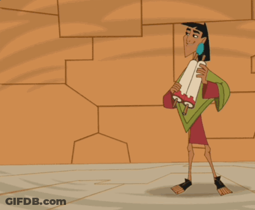 A Cartoon Of A Man Holding A Scroll With The Letter J Written On It GIF