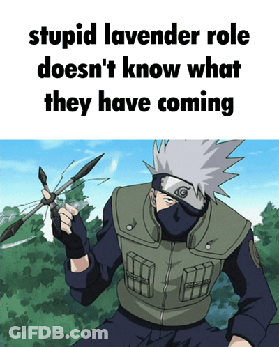 A Cartoon Of A Man Holding A Spear With The Words Stupid Lavender Role Doesn 'T Know What They Have Coming GIF