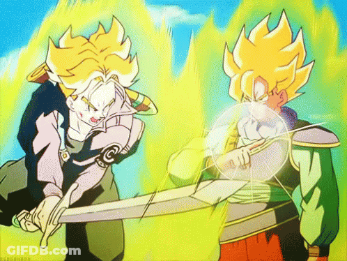 A Cartoon Of A Man Holding A Sword And Another Man Holding A Sword GIF