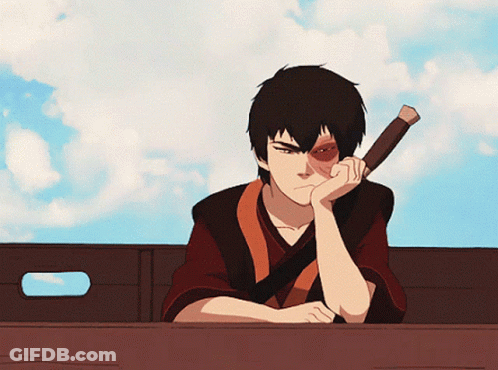 A Cartoon Of A Man Holding A Sword With His Hand On His Face GIF