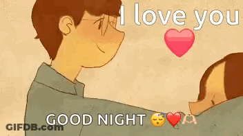 A Cartoon Of A Man Holding A Woman In His Arms With The Words `` I Love You '' . GIF