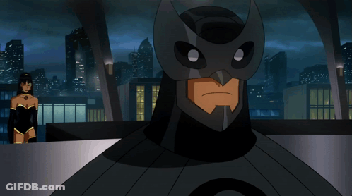A Cartoon Of A Man In A Batman Costume With The Words " You 'Re Supposed To Call First " Next To Him GIF