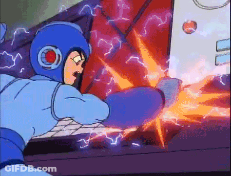 A Cartoon Of A Man In A Blue Helmet Is Fighting A Fire . GIF