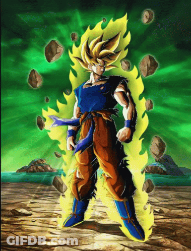 A Cartoon Of A Man In A Blue Shirt And Orange Pants Standing In A Field With A Green Background . GIF