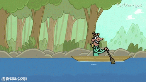 A Cartoon Of A Man In A Boat With The Words Frame Order Below GIF