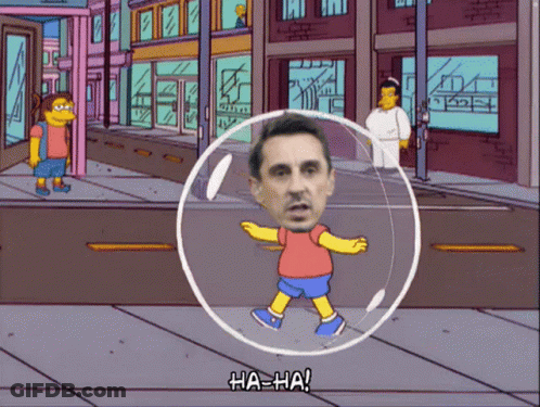 A Cartoon Of A Man In A Bubble With The Words Ha-Ha On The Bottom GIF