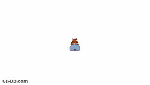 A Cartoon Of A Man In A Chef 'S Hat Holding A Blue Dolphin GIF