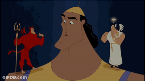 A Cartoon Of A Man In A Devil Costume GIF