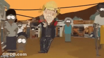 A Cartoon Of A Man In A Hard Hat Standing In A Crowd Of People . GIF