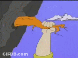 A Cartoon Of A Man In A Hat Holding A Carrot In His Hand GIF
