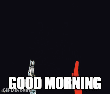 A Cartoon Of A Man In A Hat With The Words Good Morning On The Bottom GIF