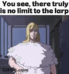 A Cartoon Of A Man In A Hospital Gown With The Words " You See There Truly Is No Limit To The Large " GIF