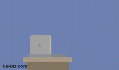 A Cartoon Of A Man In A Mask Looking At A Laptop With The Words " Evitar Como " Below Him GIF