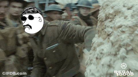 Cartoon Man In Military Uniform With Regal $ Logo GIF