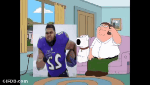 A Cartoon Of A Man In A Ravens Jersey With The Number 55 On His Jersey GIF