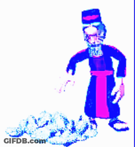 Cartoon Man In Robe With Cross GIF