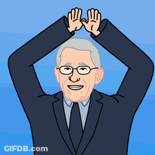A Cartoon Of A Man In A Suit And Tie Holding His Hands Up In The Air GIF