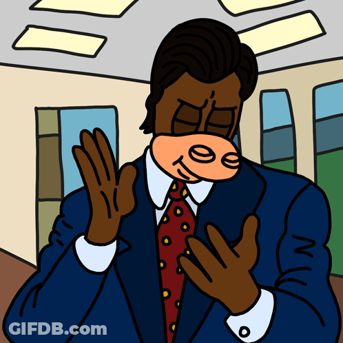A Cartoon Of A Man In A Suit And Tie Making A Thumbs Up Sign GIF
