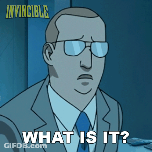 A Cartoon Of A Man In A Suit And Tie Says What Is It GIF