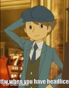 A Cartoon Of A Man In A Suit And Tie Scratching His Head With The Words Tfw When You Have Headlice GIF