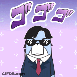A Cartoon Of A Man In A Suit And Tie Wearing Sunglasses With The Word Jojo Behind Him GIF
