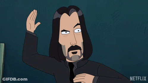 A Cartoon Of A Man In A Suit And Tie With A Netflix Logo On The Bottom Right GIF