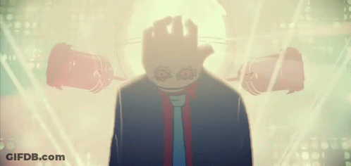 Cartoon Man In Suit With Glowing Eyes GIF