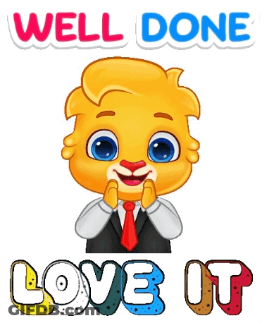 A Cartoon Of A Man In A Suit And Tie With The Words Well Done Love It GIF