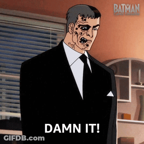 A Cartoon Of A Man In A Suit Says Damn It GIF