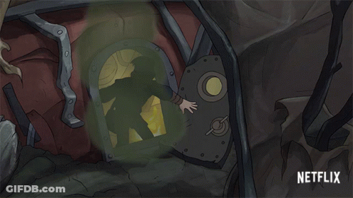 A Cartoon Of A Man In A Tunnel With A Netflix Logo On The Bottom Right GIF
