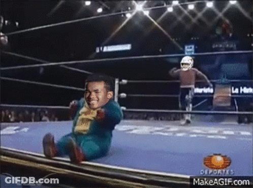 A Cartoon Of A Man In A Wrestling Ring With The Website Makeagif.com In The Corner GIF