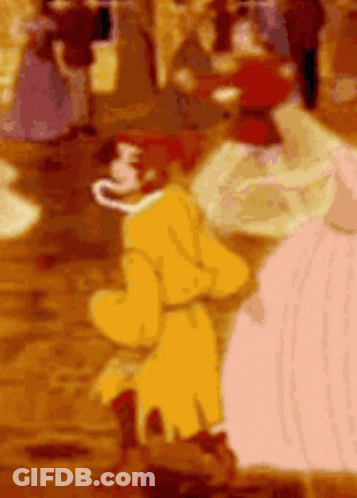 A Cartoon Of A Man In A Yellow Coat Dancing GIF