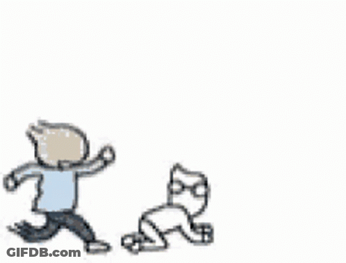 A Cartoon Of A Man Kicking A Cat . GIF