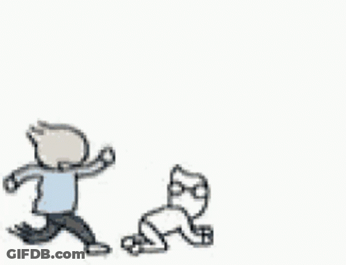 A Cartoon Of A Man Kicking A Cat . GIF
