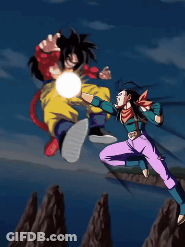 A Cartoon Of A Man Kicking Another Man GIF
