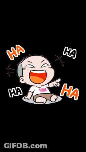 A Cartoon Of A Man Laughing With The Words Ha Ha Ha Tiger Mohalla On The Bottom GIF