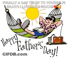 A Cartoon Of A Man Laying In A Hammock . GIF