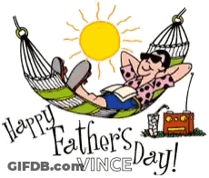 A Cartoon Of A Man Laying In A Hammock On Father 'S Day GIF